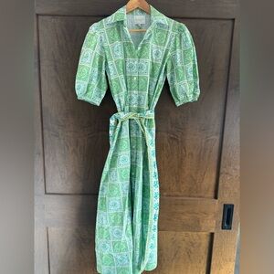 NWT Marigold Tile Cotton Button Down Dress